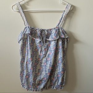 Hollister floral tank with lace detail on straps